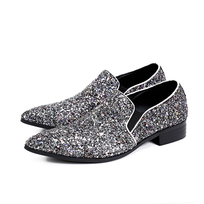 black and silver dress shoes