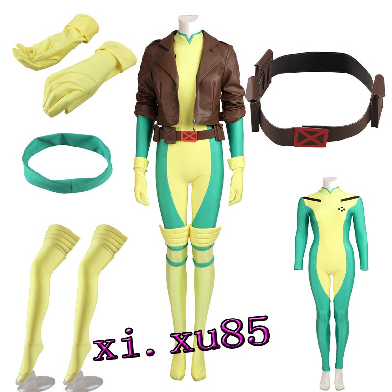 Custom Made Type X Men Rogue Cosplay Costume Full Suit Any Size