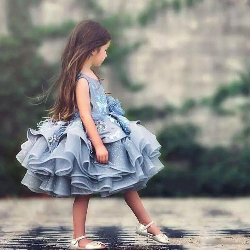 dusty blue girls dresses