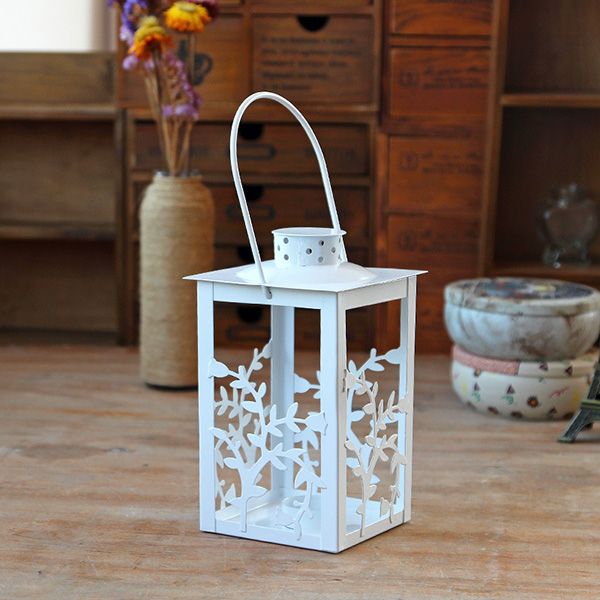 Vintage Garden Tables White Candle Holders Birdcage Candle Holder