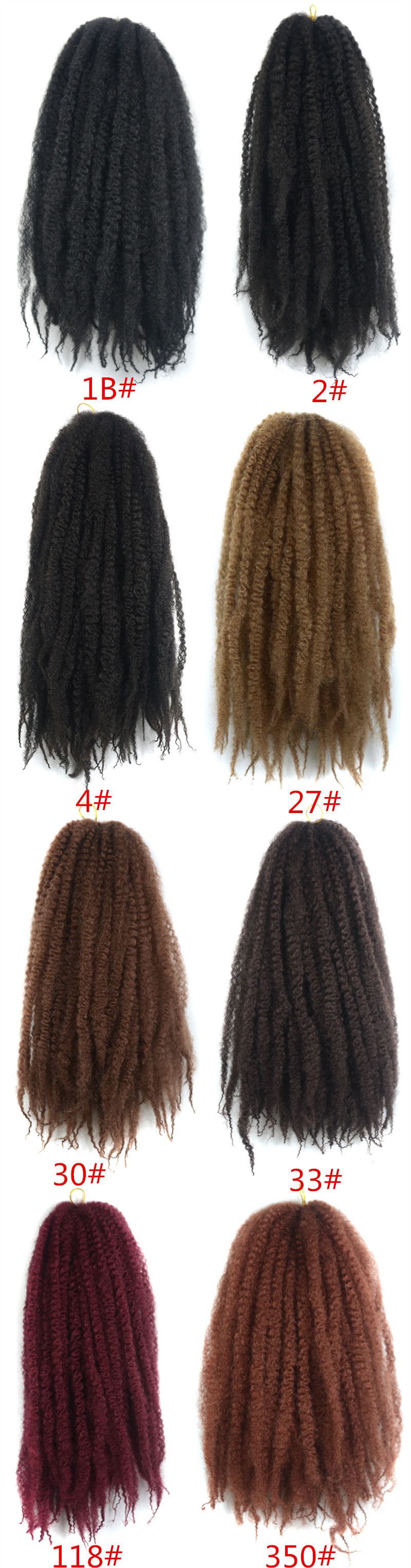 Crochet Marley Braids Hair Extensions Afro Kinky Ombre Jumbo