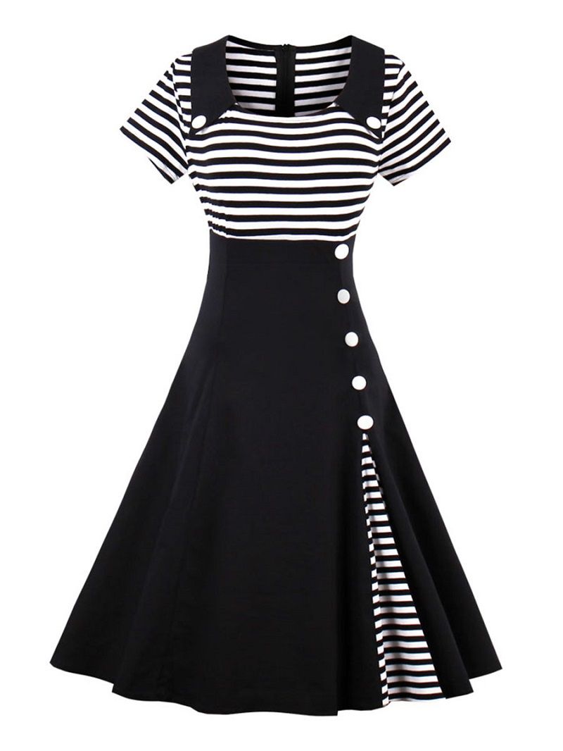 black and white 60s dress