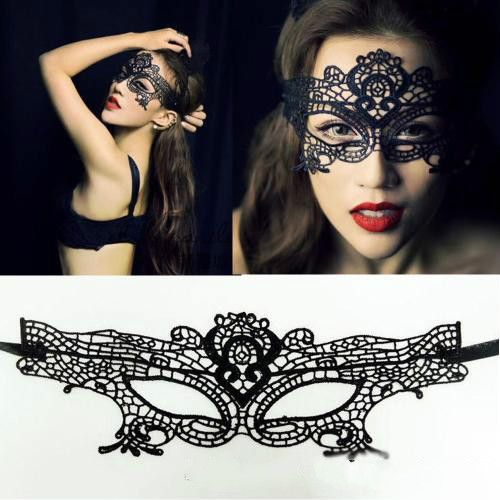 Women Lady Colorful Crochet Lace Costume Party Fancy Dance Ball Eye Face Mask