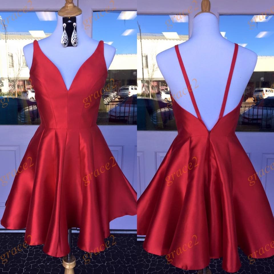 short red semi formal dresses
