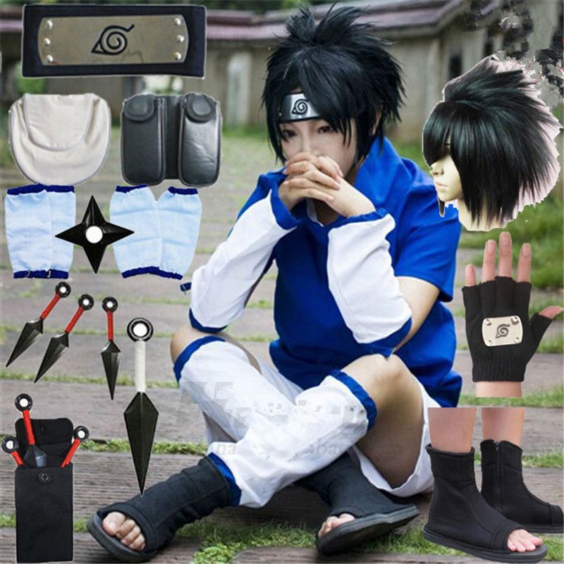 Anime Cosplay Uchiha Sasuke Costumes For Adults Man Woman Shoes