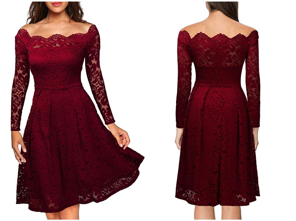 2021 The Most Beautiful Prom Cheap Thrifted Lace Dresses Long Sleeve ...