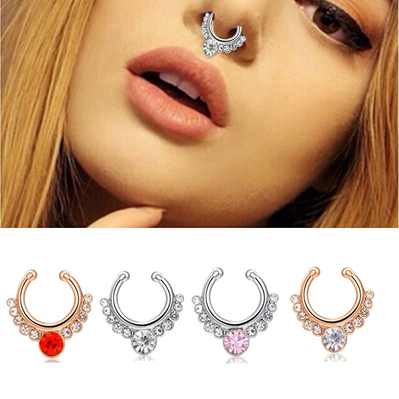 Piercing de Nariz Pendiente de Nariz Falso Septum No Piercing Anillo Clip On