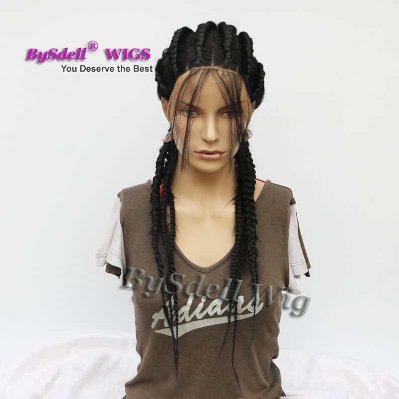 Acheter Pas Cher Vente Chaude Adulte Perruque De Cheveux Tresses Six Tresses Cheveux Full Lace Braid Perruque Avec Cheveux De Bebe Tous A La Main Noir Blonde Couleur Perruques Du 149 92