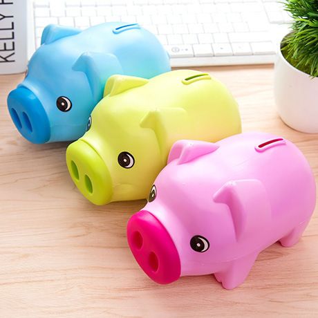 small plastic piggy banks