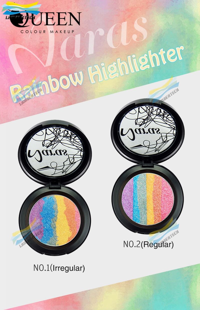 Naras Prism Rainbow Highlighter Blusher Eyeshadow 3 In 1 Makeup Palette Make Up Glow Kit