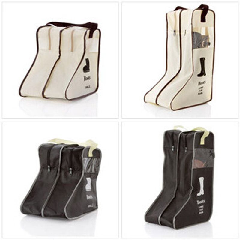 Boots Storage Bag Case Travel Shoes Cover Dustproof Protector Zipper Beige S