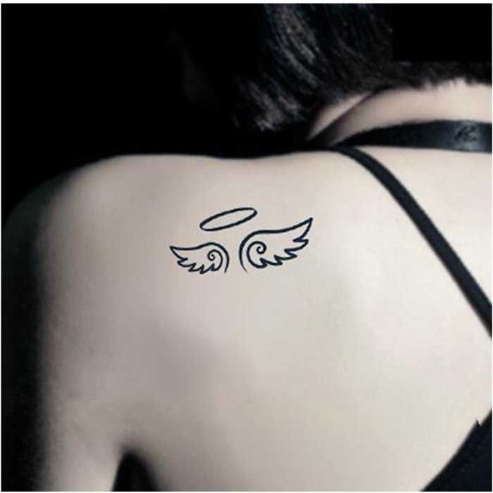 Acheter Femmes Sexy épaule Ailes Dange Temporaire Tatouage Autocollant Harajuku Flash Tatouage Faux Tatouage Imperméable Livraison Gratuite De
