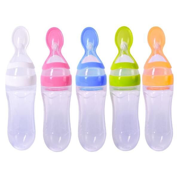 2020 Toddler Silica Gel Feeding Bottle Spoon Food Supplement Rice