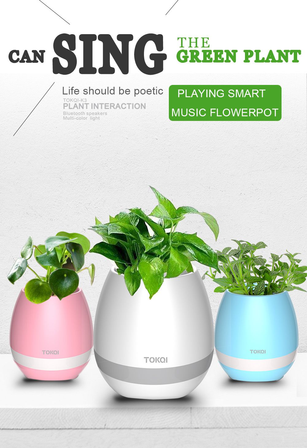 playing smart music flower pot