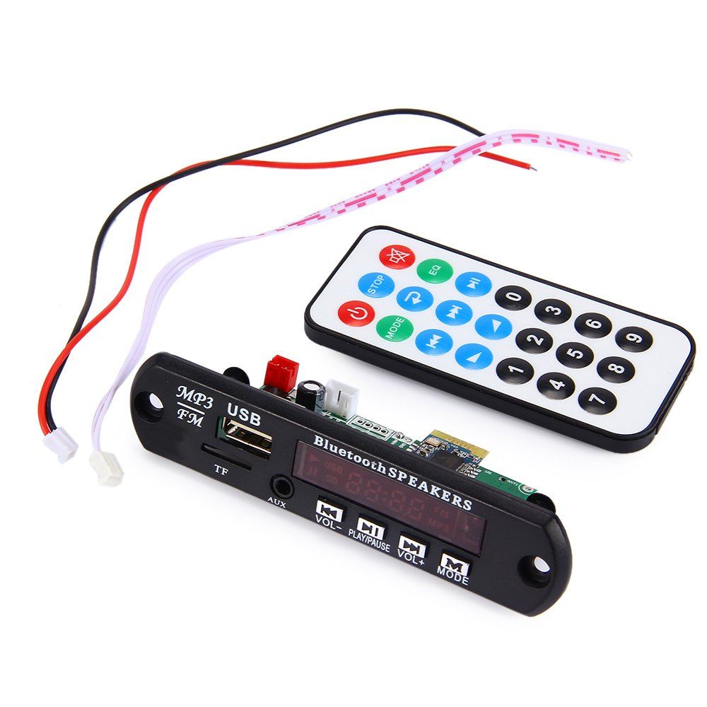 Hot Car Bluetooth MP3 Decoding Board Module FM Radio USB TF AUX Remote