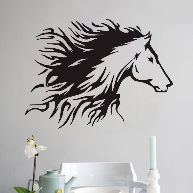 Head Of Horse Wall Stickers Home Decoration Accessories Vinyl Art Wall Decals Animals Painting For Wall Letter Wall Stickers Love Wall Decals From