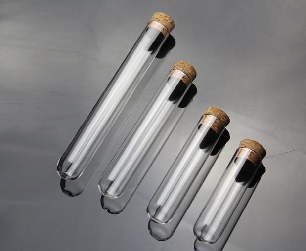 2021 Wholesale Clear 12*75mm Glass Test Tube With Cork Round Bottom All