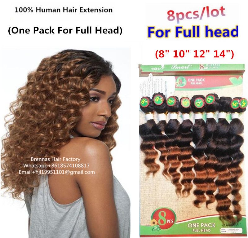 Ombre Hair Extension Brazilian Jerry Curly Human Hair For Full