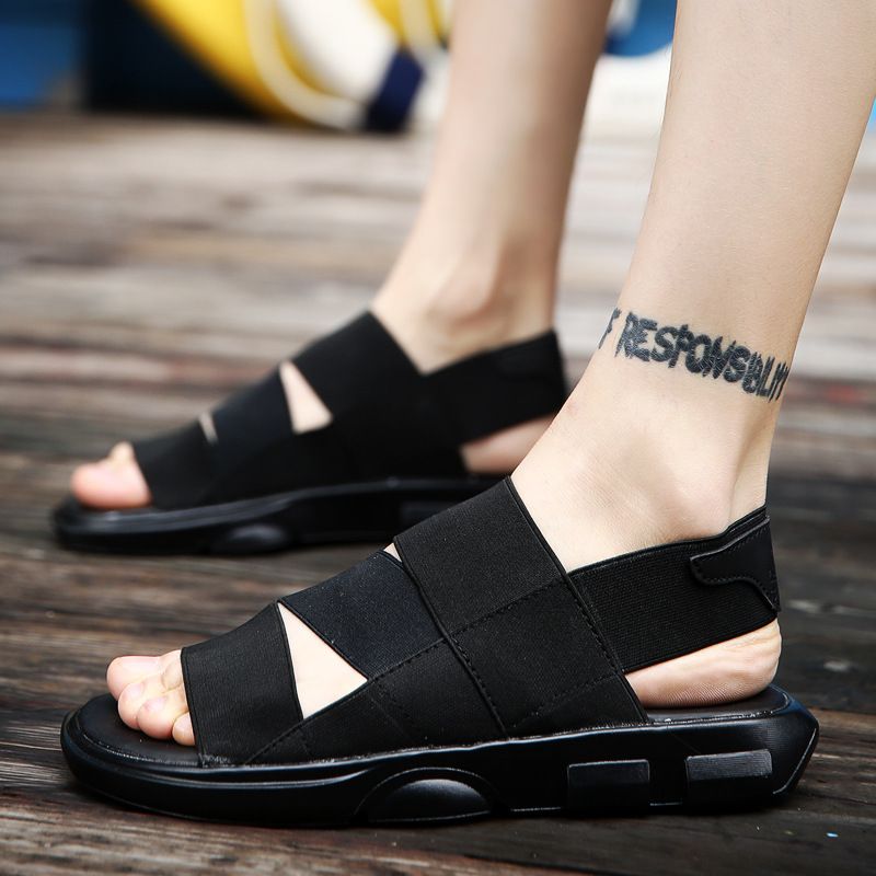 elastic strap sandals mens
