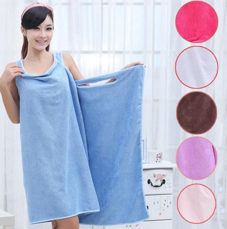 Womens Bath Microfiber Towel Shower Bath SPA Wrap Body Bathrobe Beach L