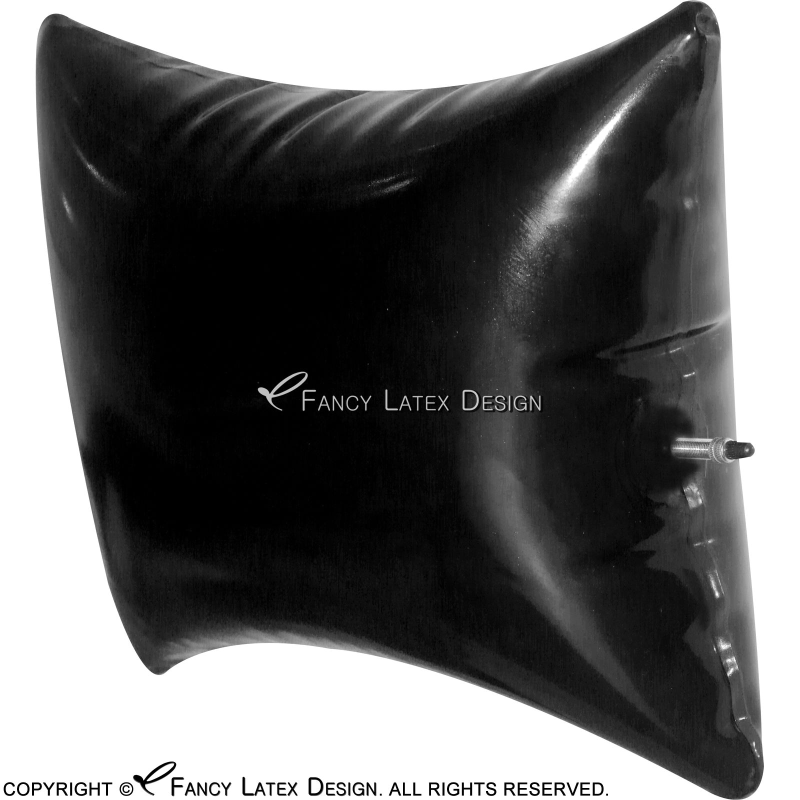 Black Sexy Inflatable Latex Pillow With Air Valve Fetish Rubber