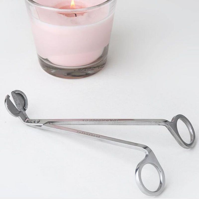 Silver Candle Wick Trimmer Oil Lamp Stainless Steel Scissor Cutter