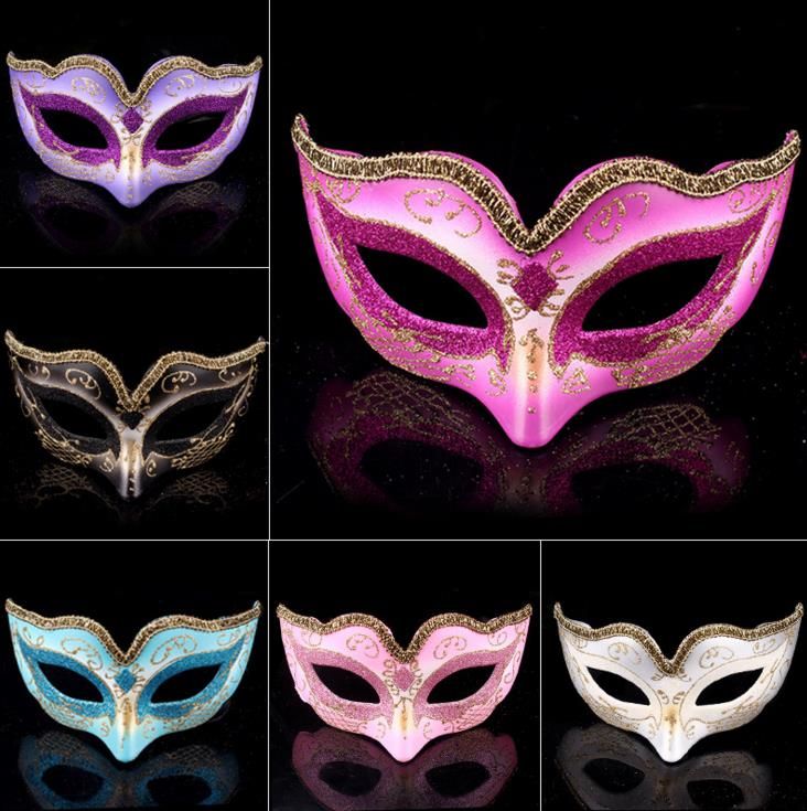 Unique Glitter Plastic Masquerade Mask Prom Dance Venetian Halloween Costume