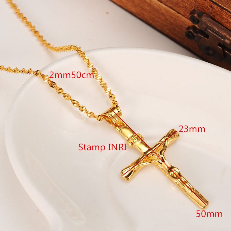 Men Cross Necklace Pendant Women INRI 