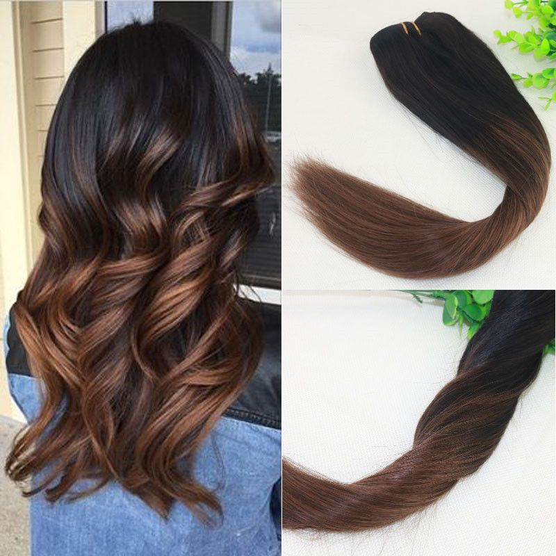 Human Hair Extensions Blayage Highlights Dye Color #1B #4 Clip In Human Hair Extensions Ombre Brazilian Virgin Hair Human Hair Extensions Blayage Highlights Dye Color #1B #4 Clip In Human Hair Extensions Ombre Brazilian Virgin Hair