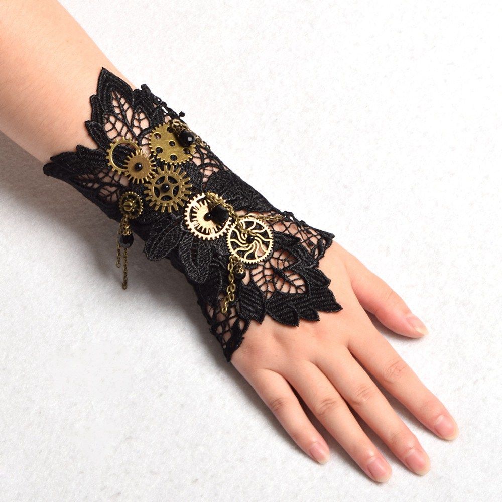 1pc Vintage Kvinnor Steampunk Gear Wrist Manschett Armbrand Armband Industriell Victorian Kostym Cosplay Tillbehör Hög kvalitet