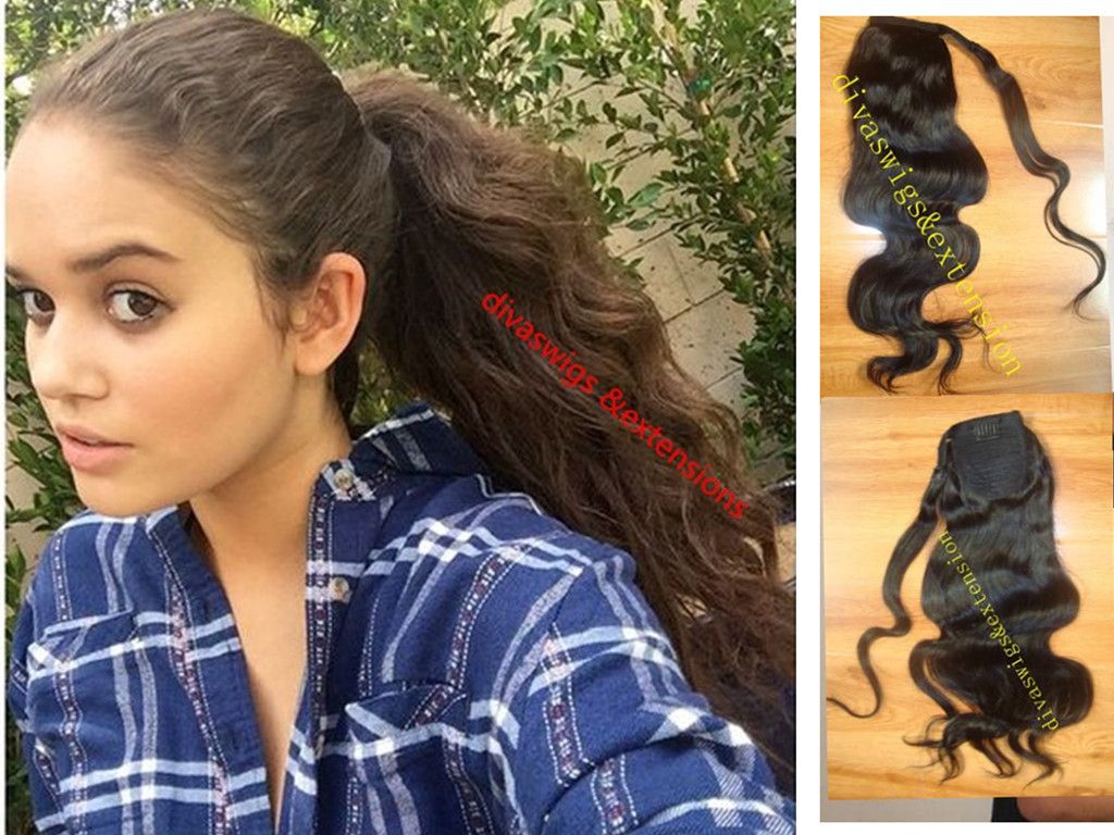 Fashion Deep Wavy Pony Young Hairstyle For Woman Drawstring Virgin
