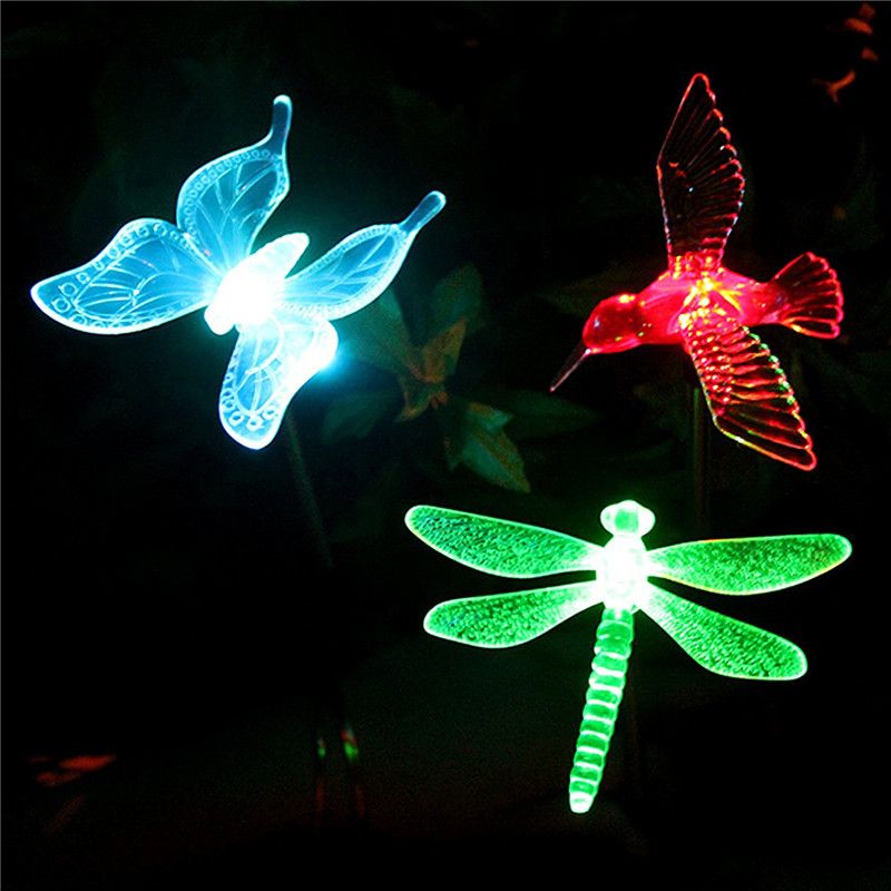 Solar Stake Light Outdoor Hummingbird, Butterfly & Dragonfly Solar Garden  Light With Color Changing LED Light For Pathway Lawn Yard Decor From  Arabiannights, $3.87