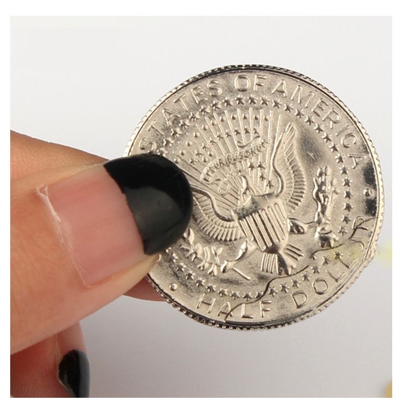 Coin Thru Glass Magic Tricks Flipper Coin Butterfly Coin Magic