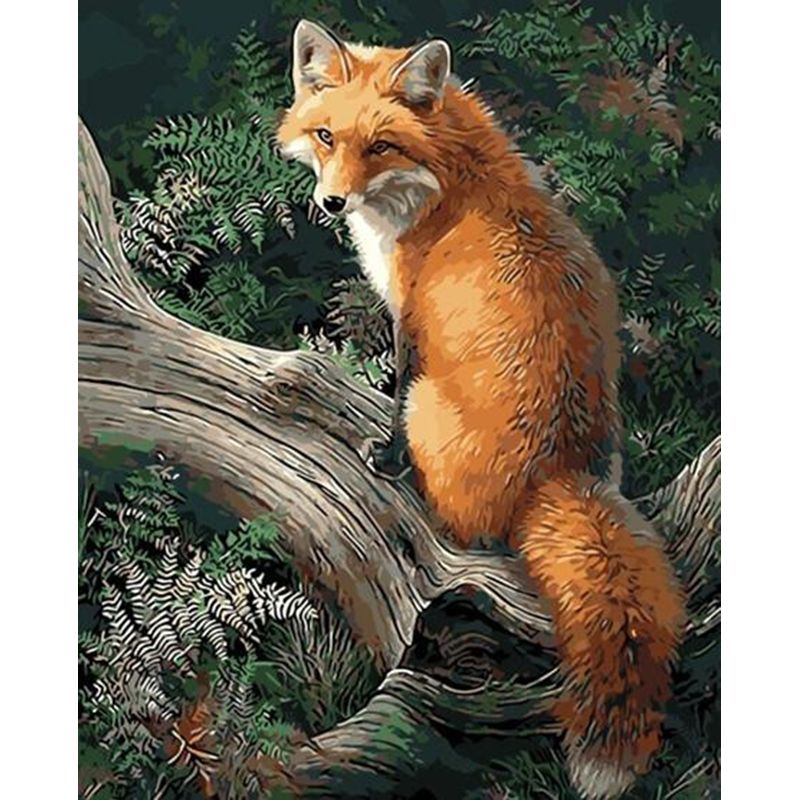 2020 No Frame Fox Animals Diy Digital Painting By Numbers Modern