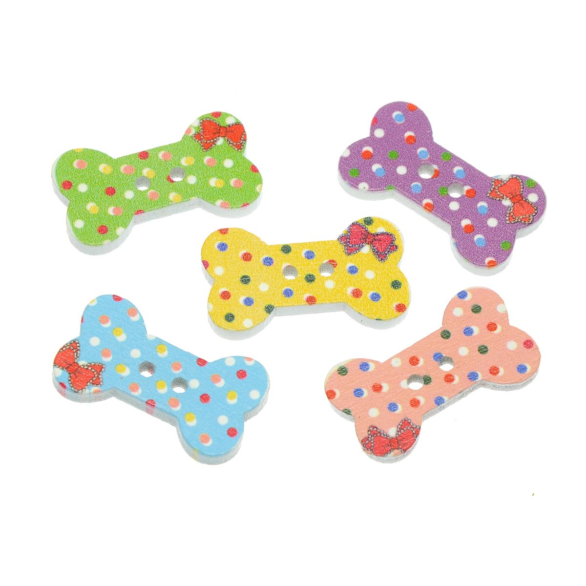 Wooden buttons bone shaped buttons with 2 holes