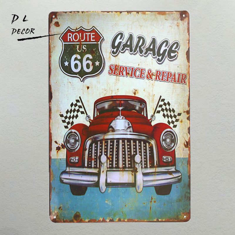 Dl Garage Service Repair Metal Sign Shabby Chic Man Cave Posters