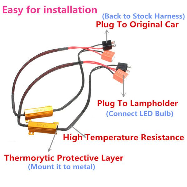 The Canbus Wire For LED DRL Fog Turn Singal Load Resistor Canbus Error