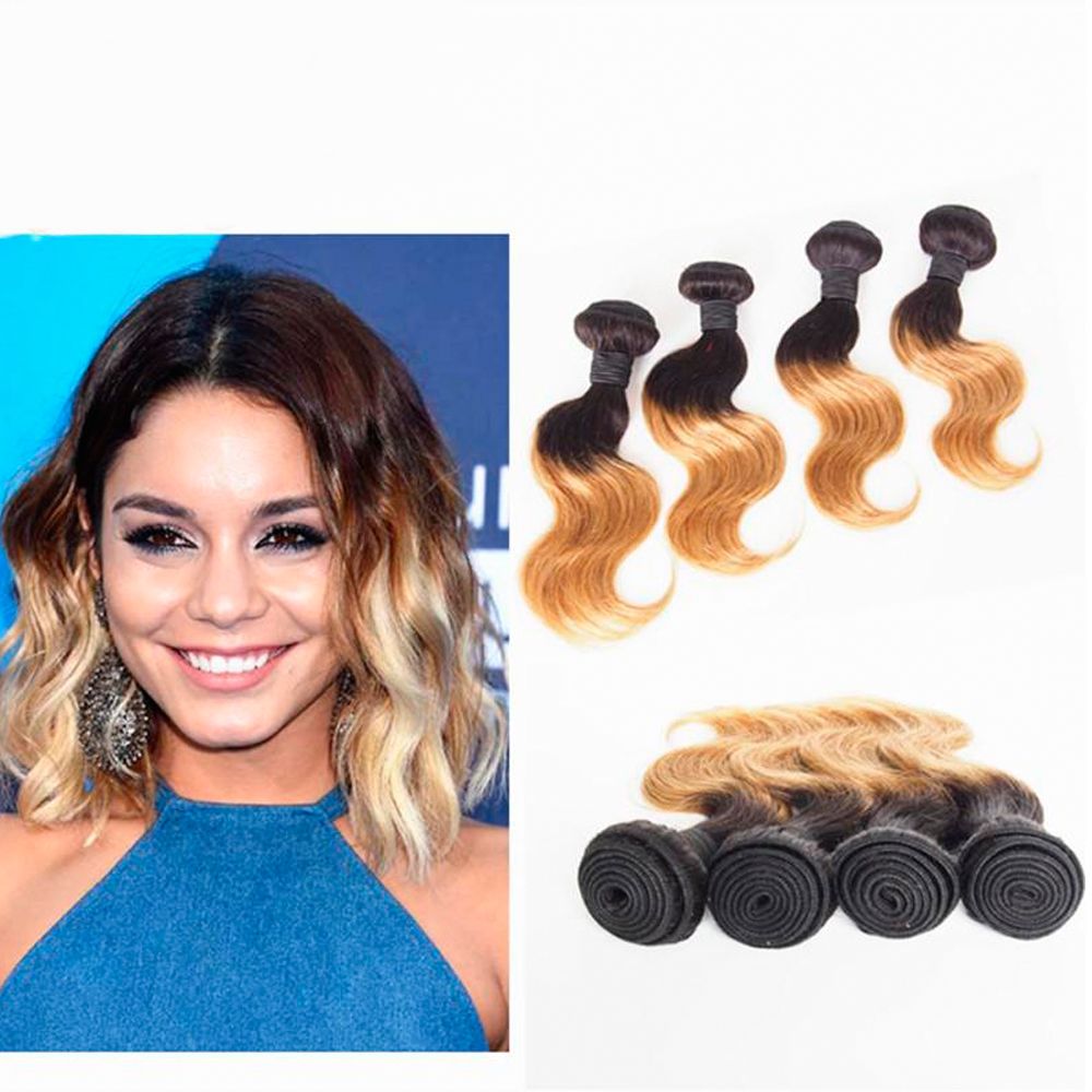 Hair Products Blonde Brazilian Hair Body Wave Short Ombre Hair