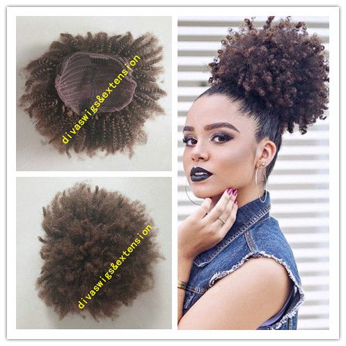 Afro Kinky Curly Weave Ponytail Hairstyles Clip Ins Drawstring
