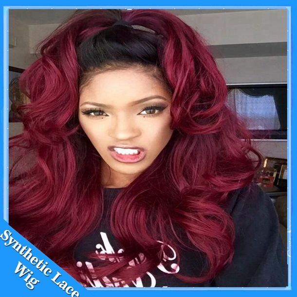 red ombre wig