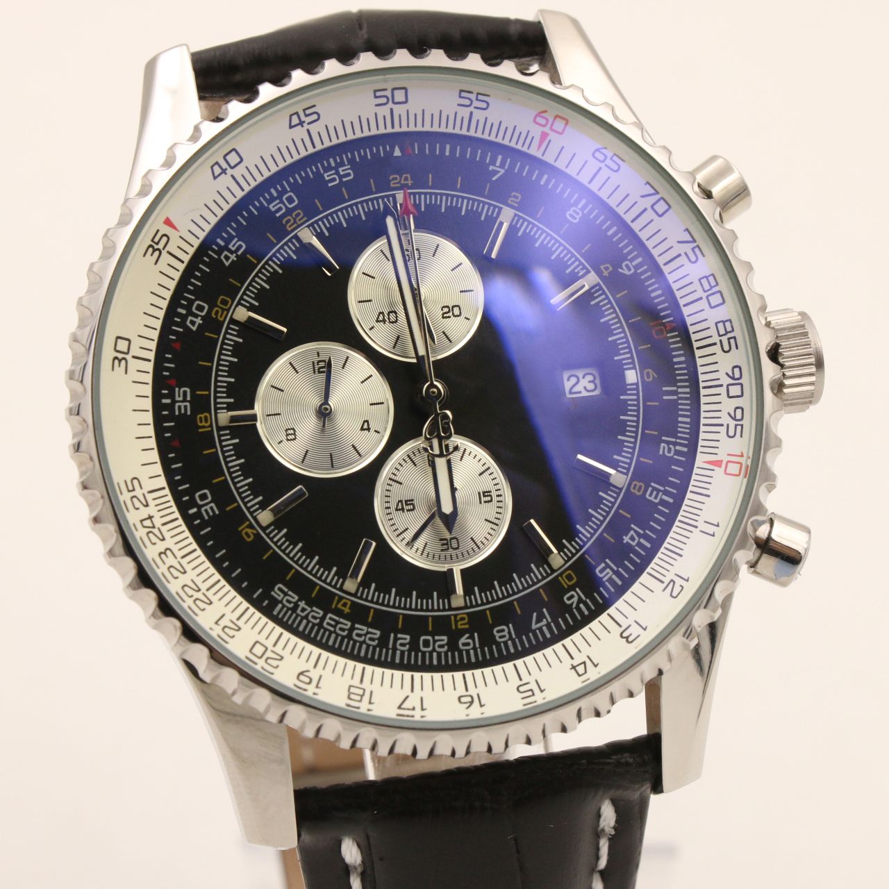 Acquistare Orologi Da Uomo Di Alta Qualità Orologio Da Polso Cronografo Al  Quarzo Da Marinaio Mondo Pilota Quadrante Rotondo Con Cinturino In Pelle  Nera Regalo Di Natale Economico | Consegna Veloce E
