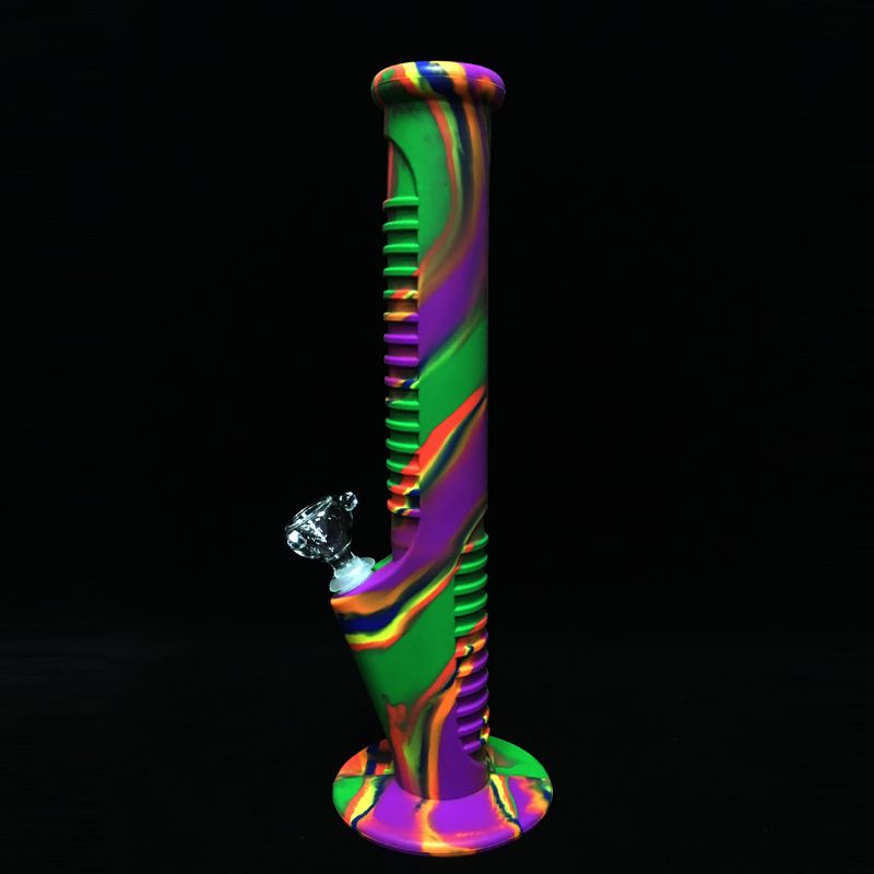 Discount Silicone Bong Unbreakable Bong 14 Inch Water Pipe Glass Water