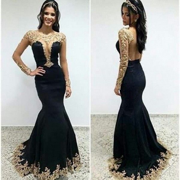 black mermaid style dress