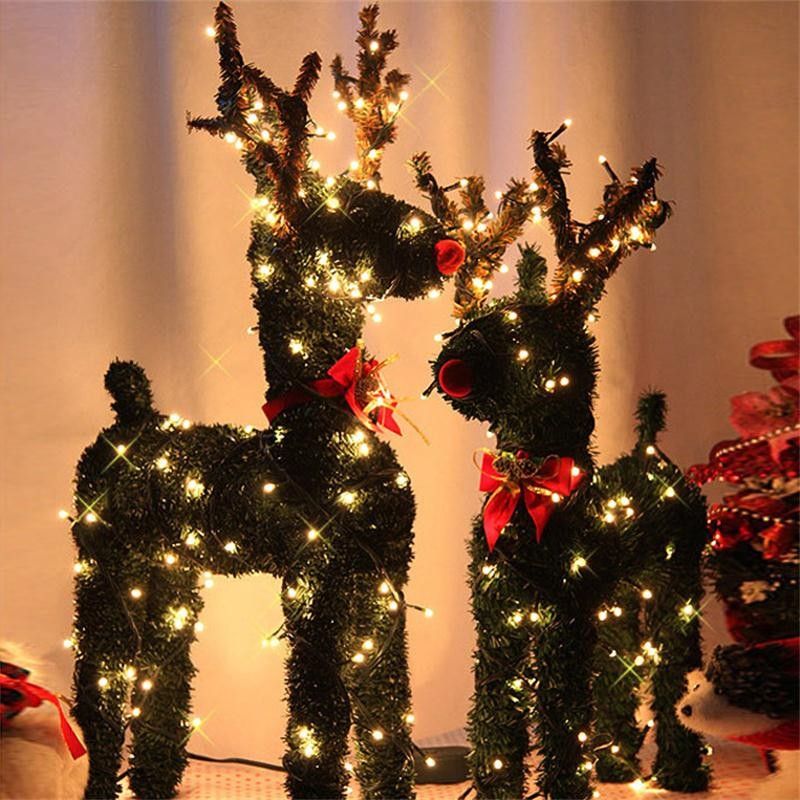 Großhandel Weihnachtsdekoration Produkte Stroh Hirsch Gras Holz Simulation Weihnachtsbaum Dekoration Szene Anordnung Handmade Moose Von Bassy168