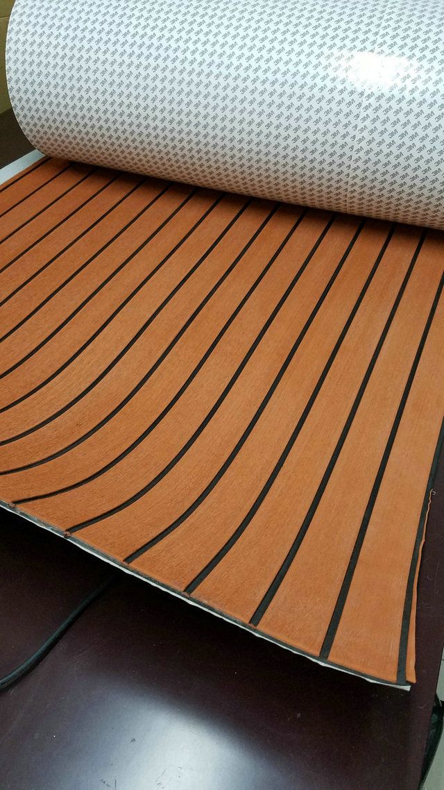 Marine Boat Yacht Rv Caravan Eva Faux Teak Decking Carpet Sheet Mls Light Brown With Black Stripes 35 X 94 900mm 2400mm 1 4 Thick Automotive Interior