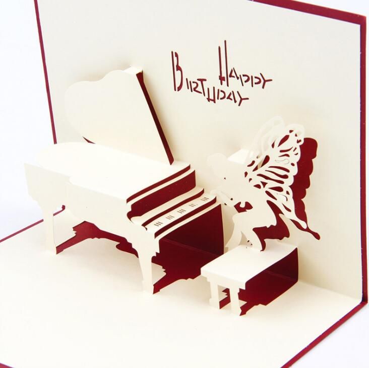 Cartolina D Auguri Verticale Di Buon Compleanno Con Il Pianoforte A Coda Nero Nastro Dorato Chiave Tripla Nella Forma Di Fiore Illustrazione Vettoriale Illustrazione Di Forma Dorato 140008268