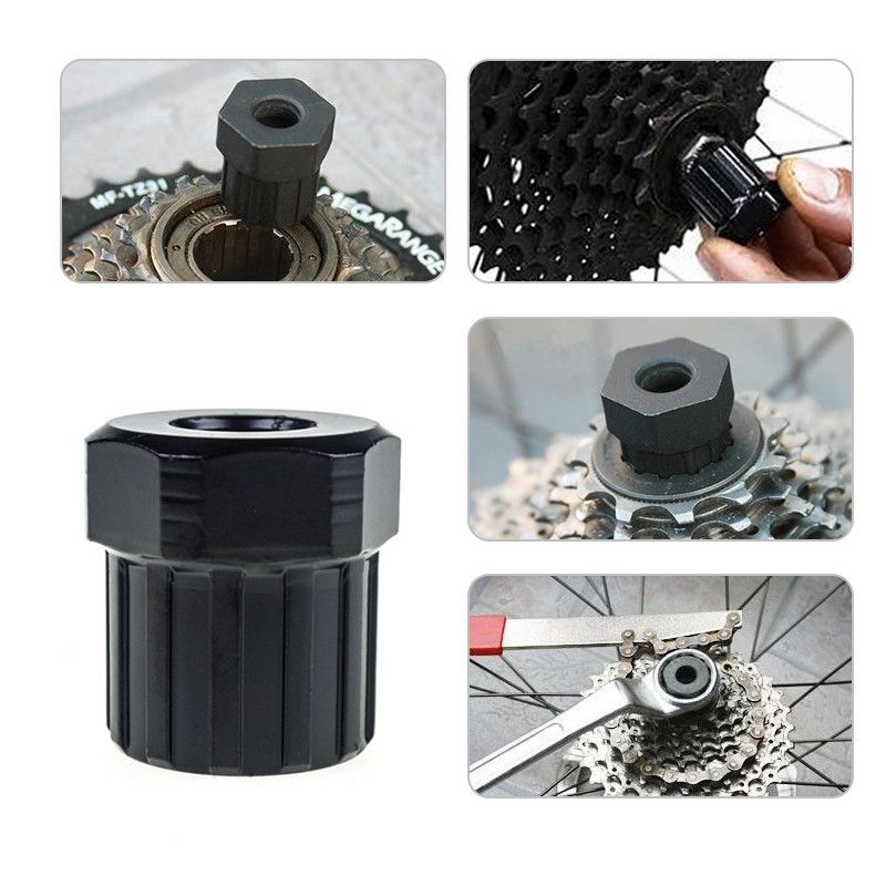 Tool Bike Bicycle Cassette Flywheel Freewheel Lockring Remover Tool Black