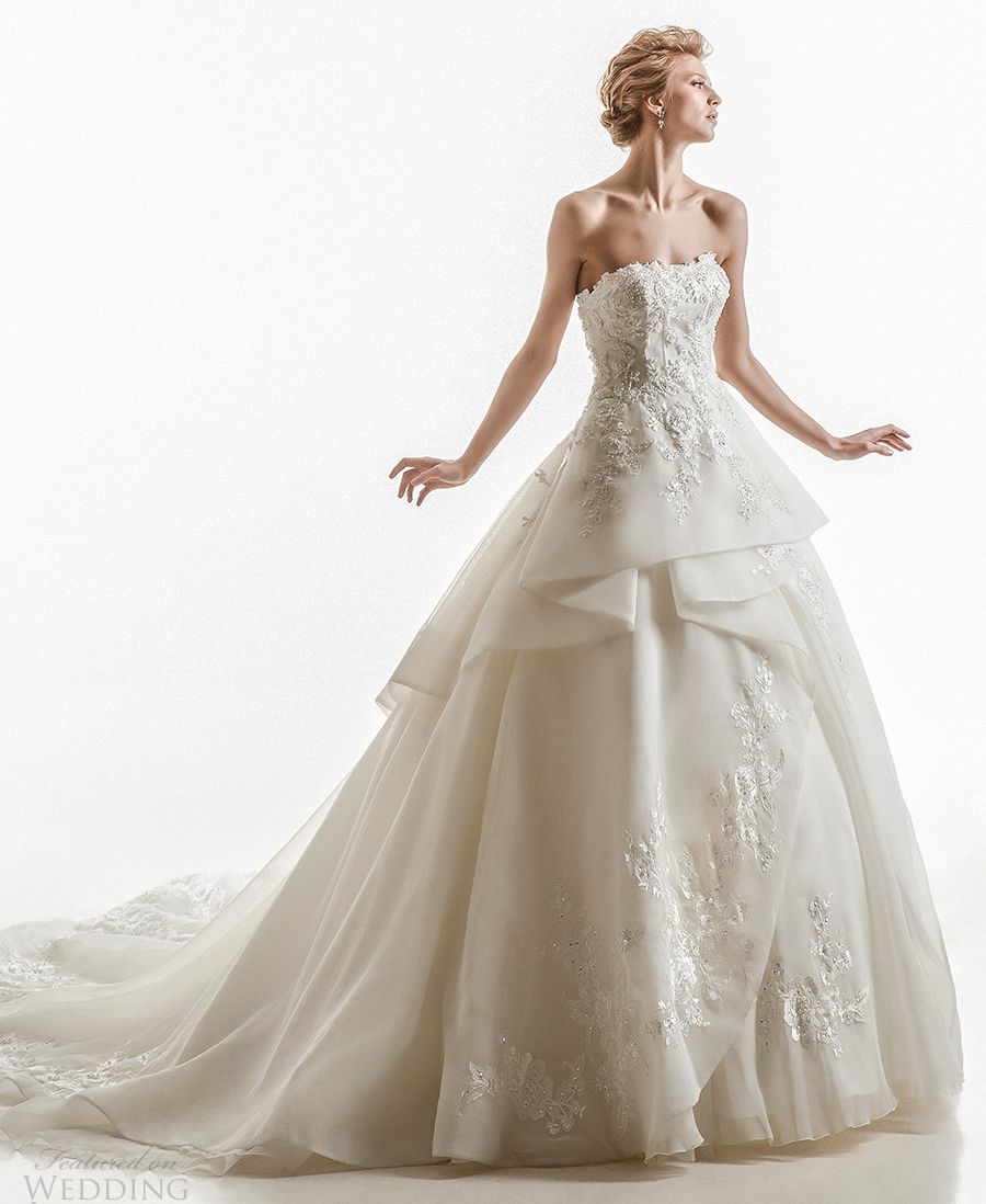 straight across strapless wedding dress