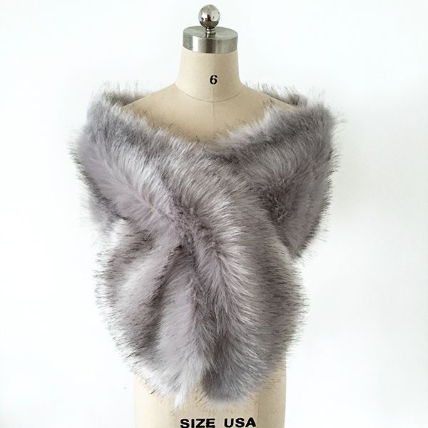 silver grey fur stole