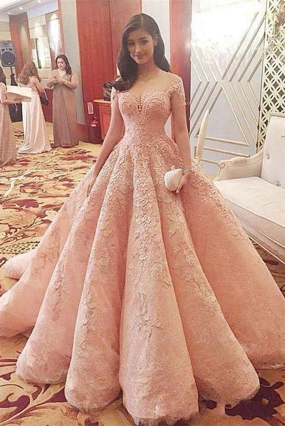 blush colored gowns